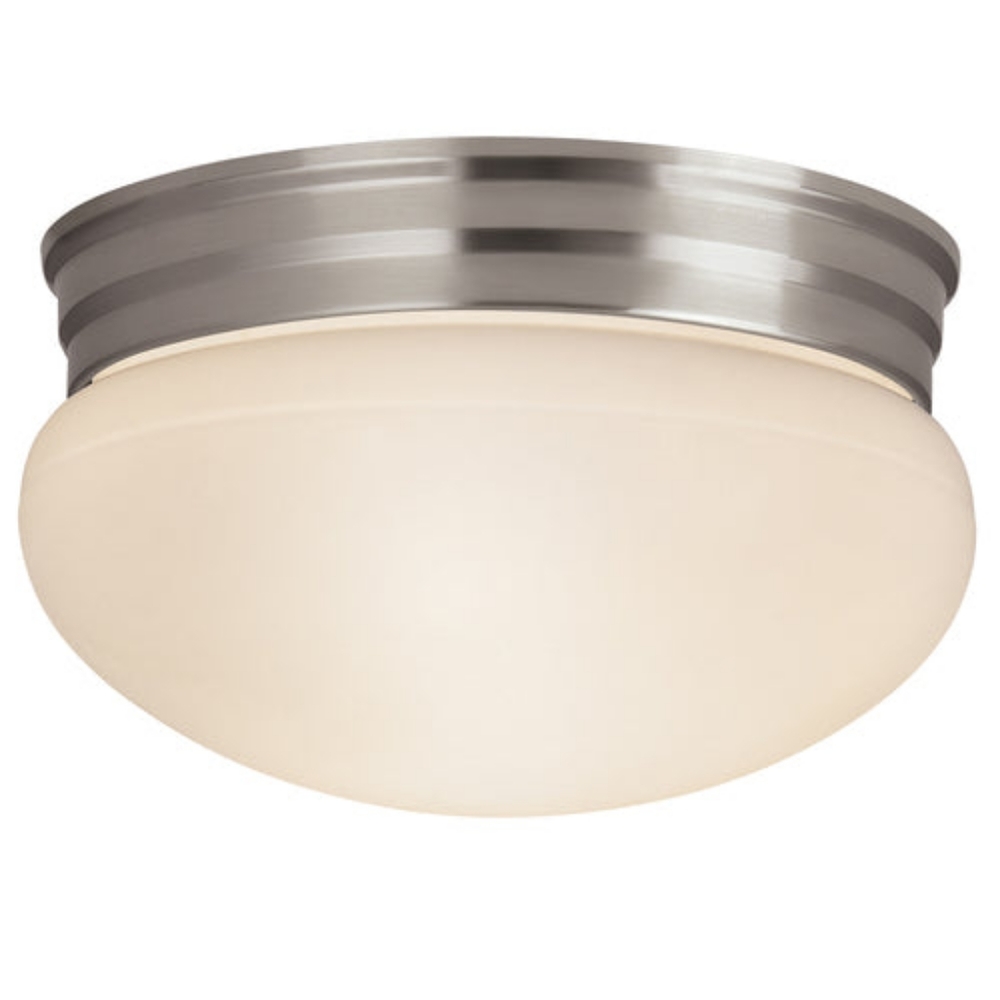 Project Source 9.25-in Brushed Nickel Traditional Flush Mount Light